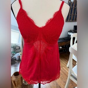 Soma Vibrant Red Lace Chemise size small never worn